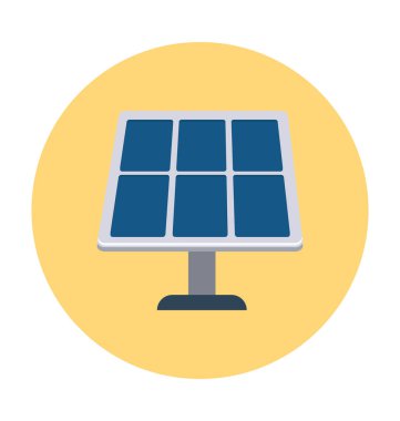 Güneş paneli düz vektör simgesi