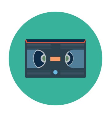 video kaset düz vektör simgesi 