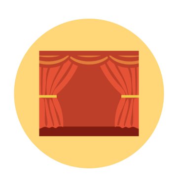 Sinema Salonu düz vektör simgesi 