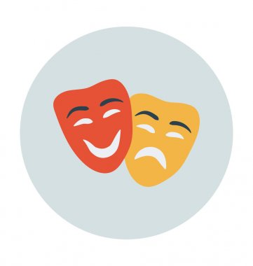 Maske düz vektör simgesi 