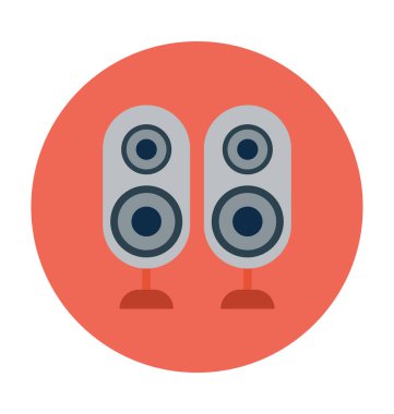 Hoparlör Düz Vektör Simgesi 