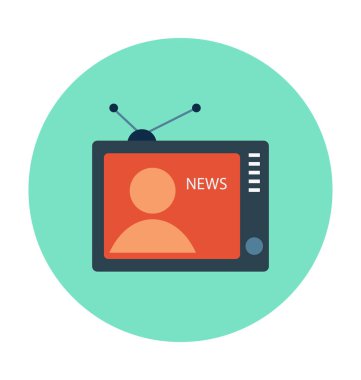 TV düz vektör simgesi 