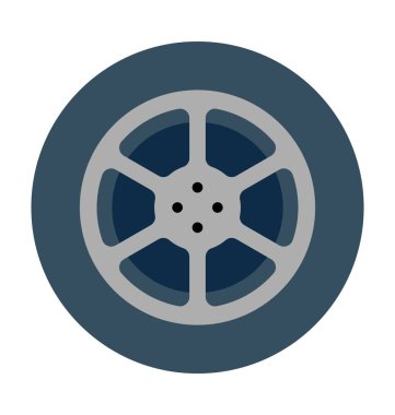 kamera rulo düz vektör simgesi 