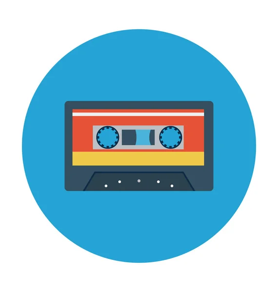 Audio Kazetta Lapos Vector Icon — Stock Vector