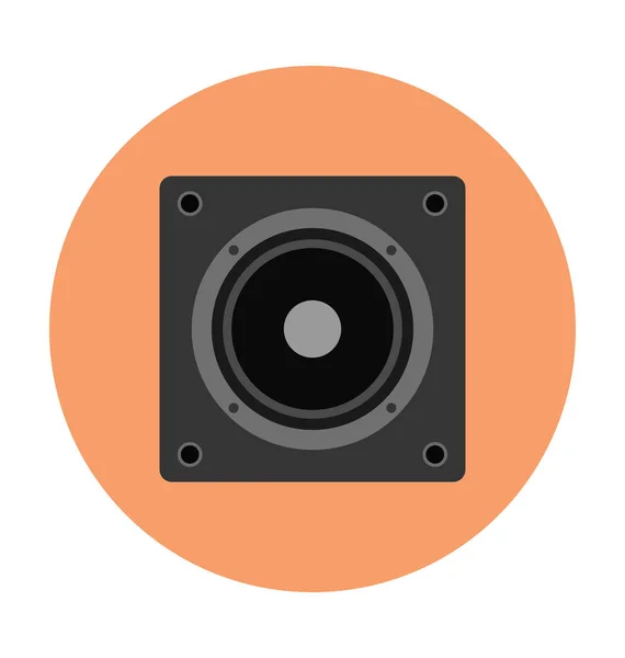 Woofer Plano Vector Icono — Archivo Imágenes Vectoriales