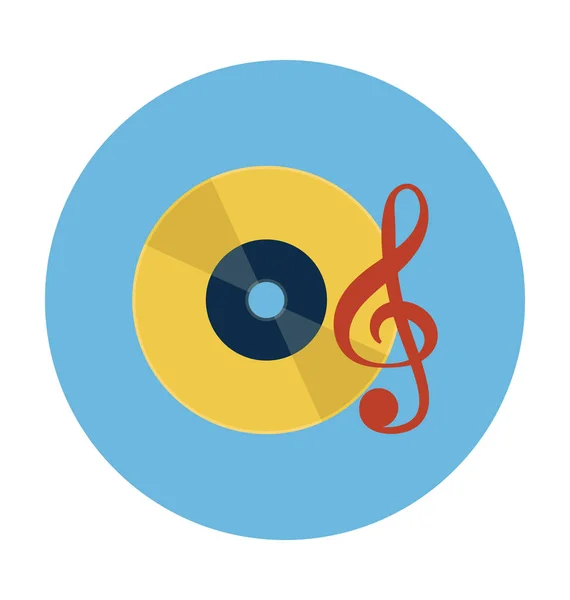 Icono Vector Plano Música — Archivo Imágenes Vectoriales