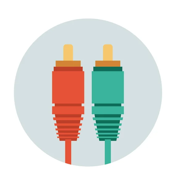 Cable Sonido Vector Plano Icono — Vector de stock