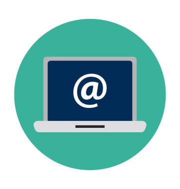 Laptop Düz Vektör Simgesi 