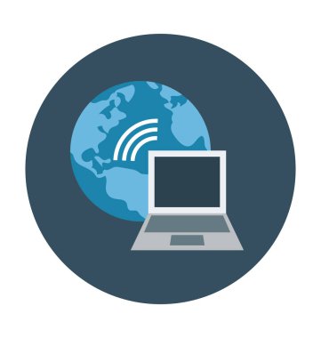 Laptop Düz Vektör Simgesi 