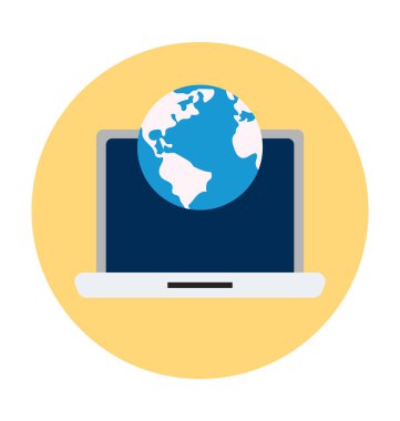 Laptop Düz Vektör Simgesi 