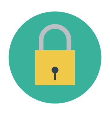 düz vektör simgesini kilitle 