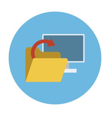 bilgisayar düz vektör simgesi 