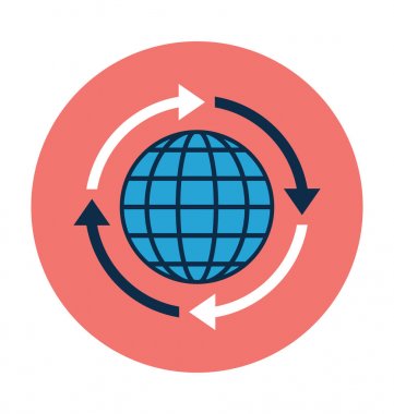 dünya düz vektör simgesi 