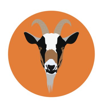 Hayvan yüz düz vektör simgesi 