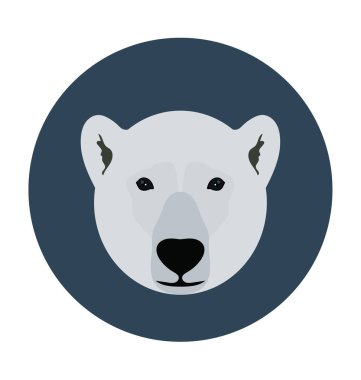 Hayvan yüz düz vektör simgesi 