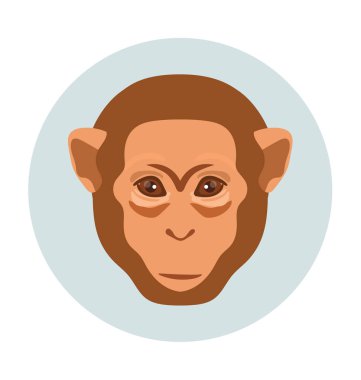 Maymun yüz düz vektör simgesi 