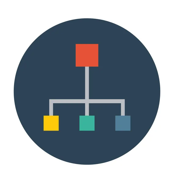 Ikona Plochého Vektoru Hierarchie — Stockový vektor
