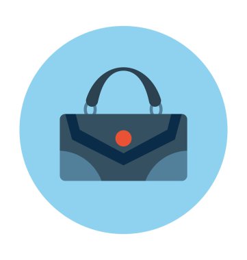 Bayan çanta düz vektör simgesi 