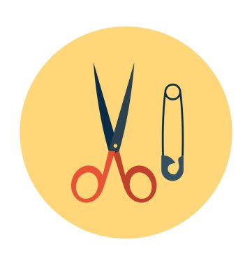 Makas Düz Vektör Simgesi 