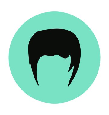 saç vig düz vektör simgesi 