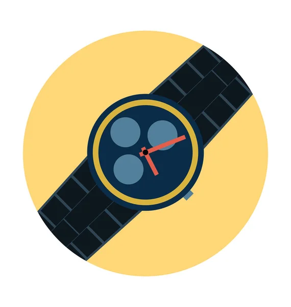 Reloj Plano Vector Icono — Vector de stock
