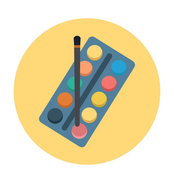 Palettes Pencils Flat Vector Icon — Stock Vector