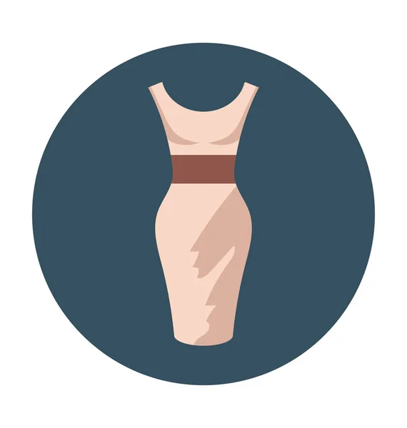 Vestido Moda Plana Vector Icono — Archivo Imágenes Vectoriales