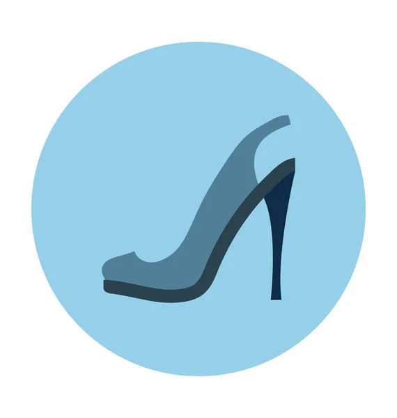 Zapatos Señora Plana Vector Icono — Vector de stock