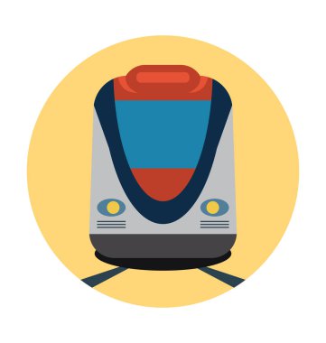 Metro düz vektör simgesi 