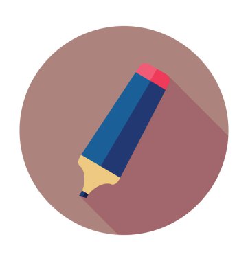 kalem düz vektör simgesi 