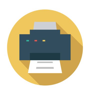 Yazıcı Düz Vektör Simgesi 