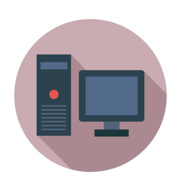 düz masaüstü vektör simgesi 