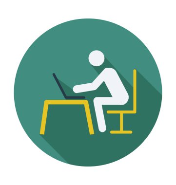 Laptop Düz Vektör Simgesi 