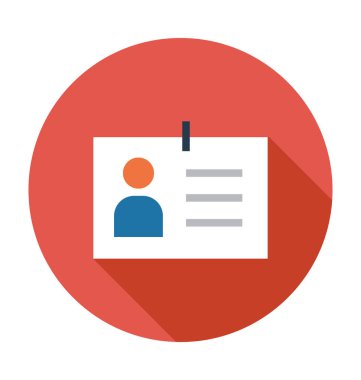 kimliği düz vektör simgesi 