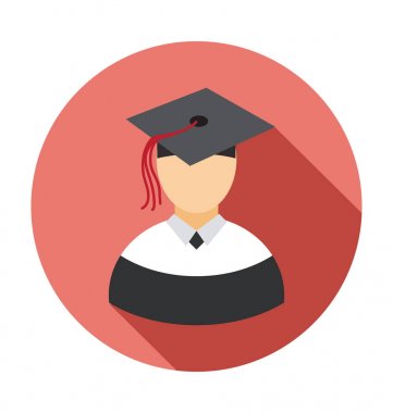 Öğrenci düz vektör simgesi 