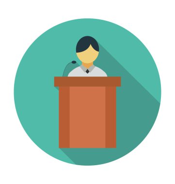 Konuşma düz vektör simgesi 