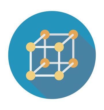 küp düz vektör simgesi 