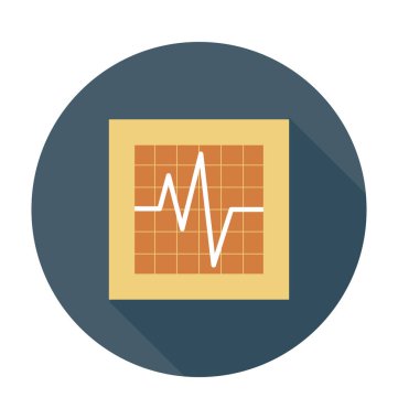 kalp atışı düz vektör simgesi 