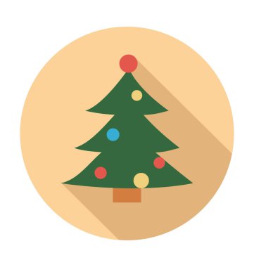 Noel ağacı düz vektör simgesi 