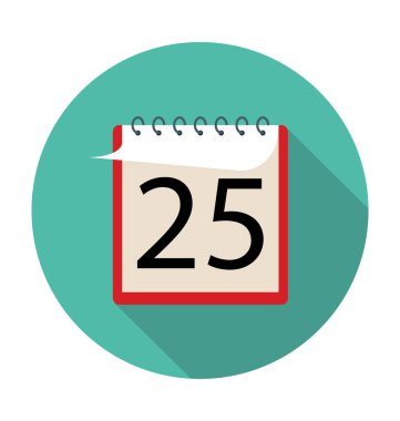 Noel takvim düz vektör simgesi 