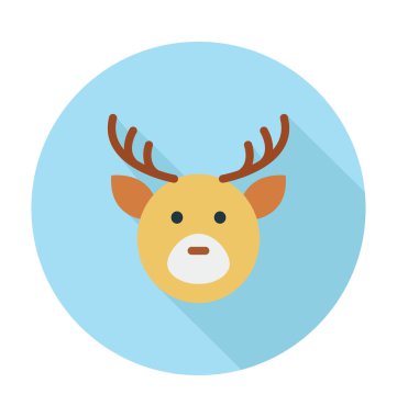 Ren geyiği düz vektör simgesi 