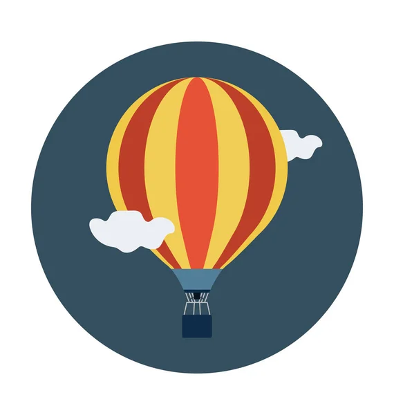 Hot Air Balloon Flat Vector Icon — Stock Vector