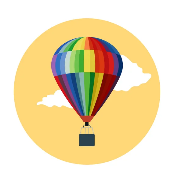 Hot Air Balloon Flat Vector Icon — Stock Vector