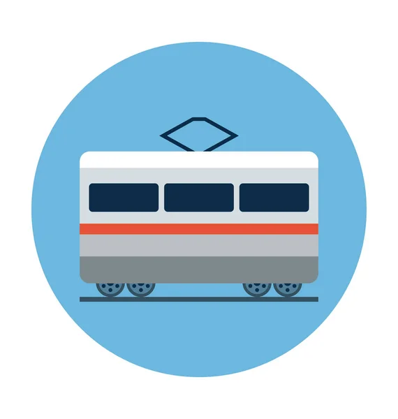 Tram Flat Vector Icon — Stock Vector