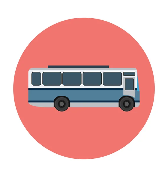 Buss Platt Vektor Ikonen — Stock vektor