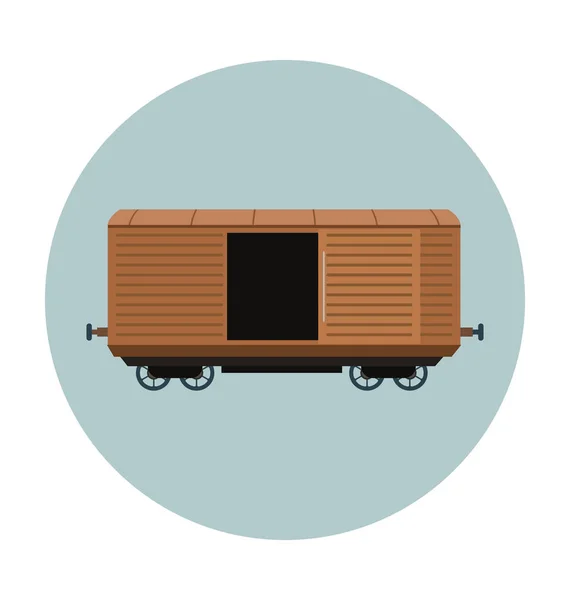 Boxcar Platte Vector Icon — Stockvector