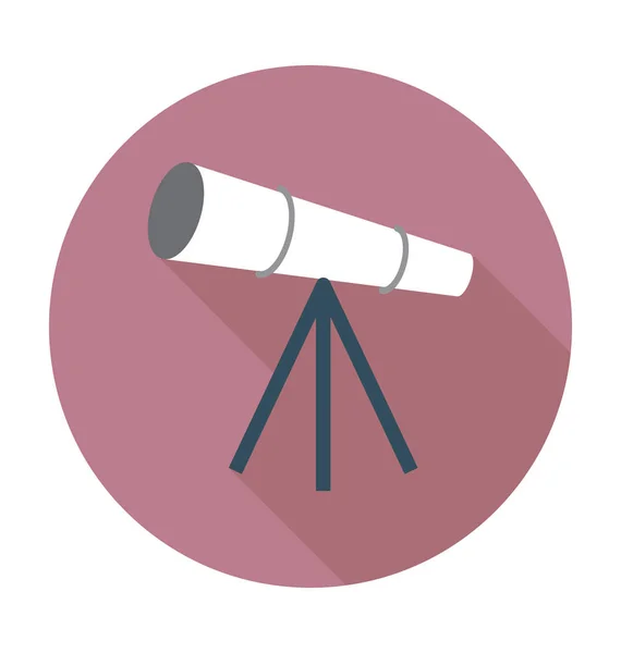 Telescópio Flat Vector Icon — Vetor de Stock