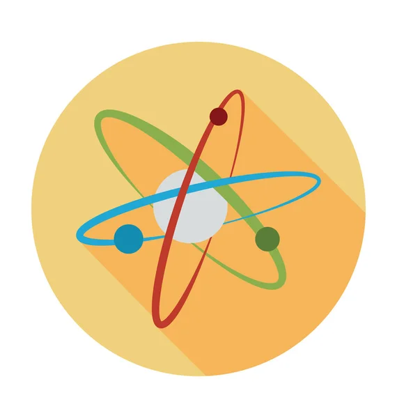 Icône Vectorielle Atome Plat — Image vectorielle