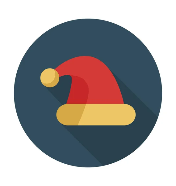 Karácsonyi Hat Lapos Vector Icon — Stock Vector