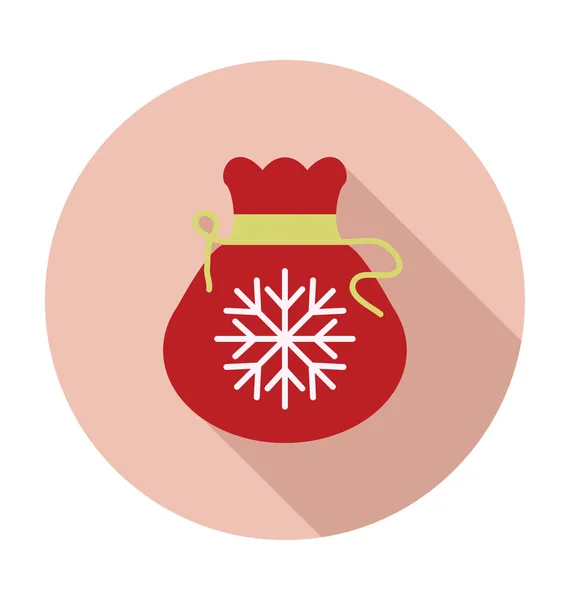 Weihnachten Tasche Flache Vektor Symbol — Stockvektor